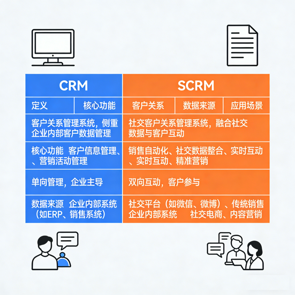 CRM 与 SCRM 的区别：企业该如何选择适配工具？