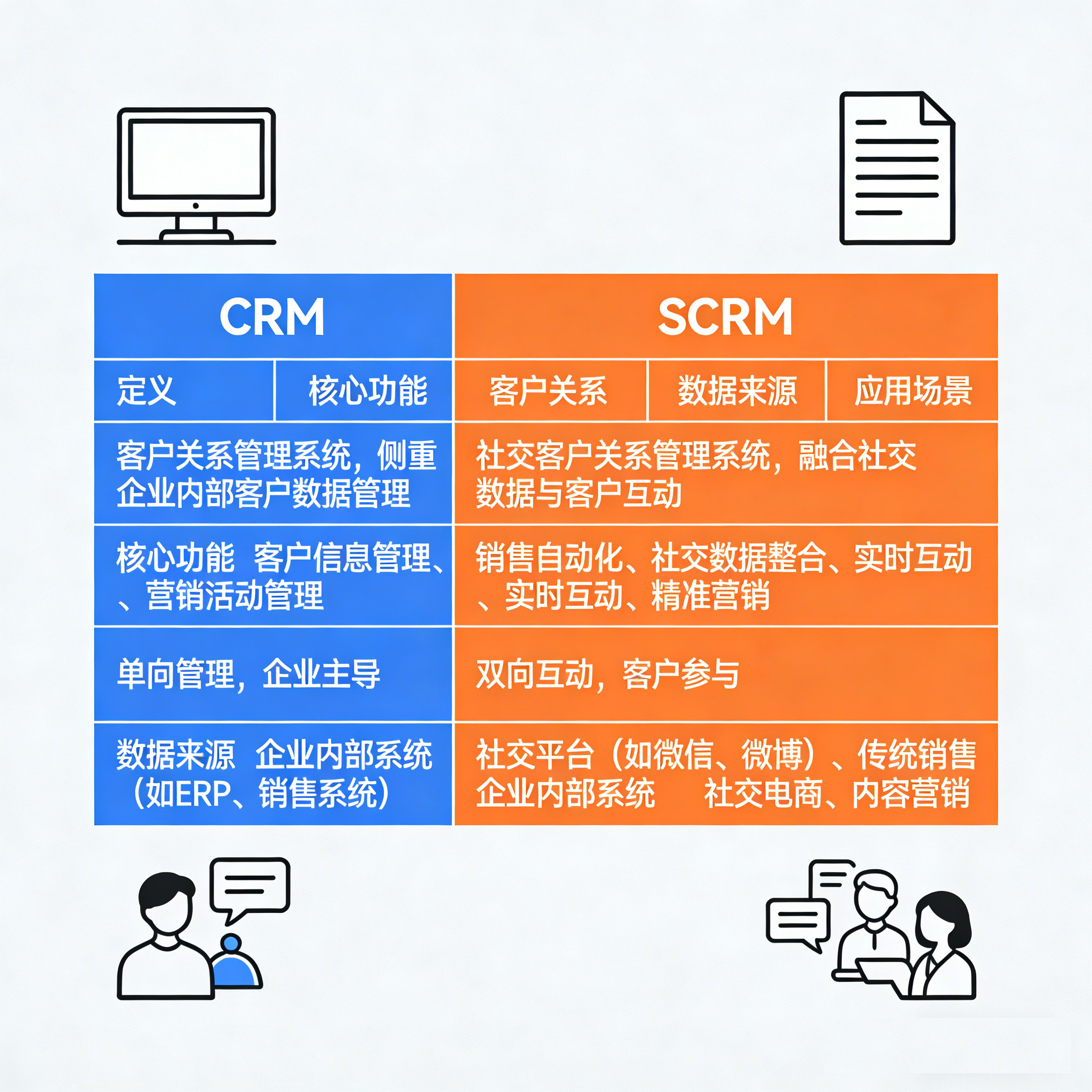 CRM 与 SCRM 的区别：企业该如何选择适配工具？