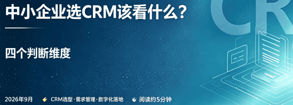 中小企业选 CRM 该看什么？四个判断维度